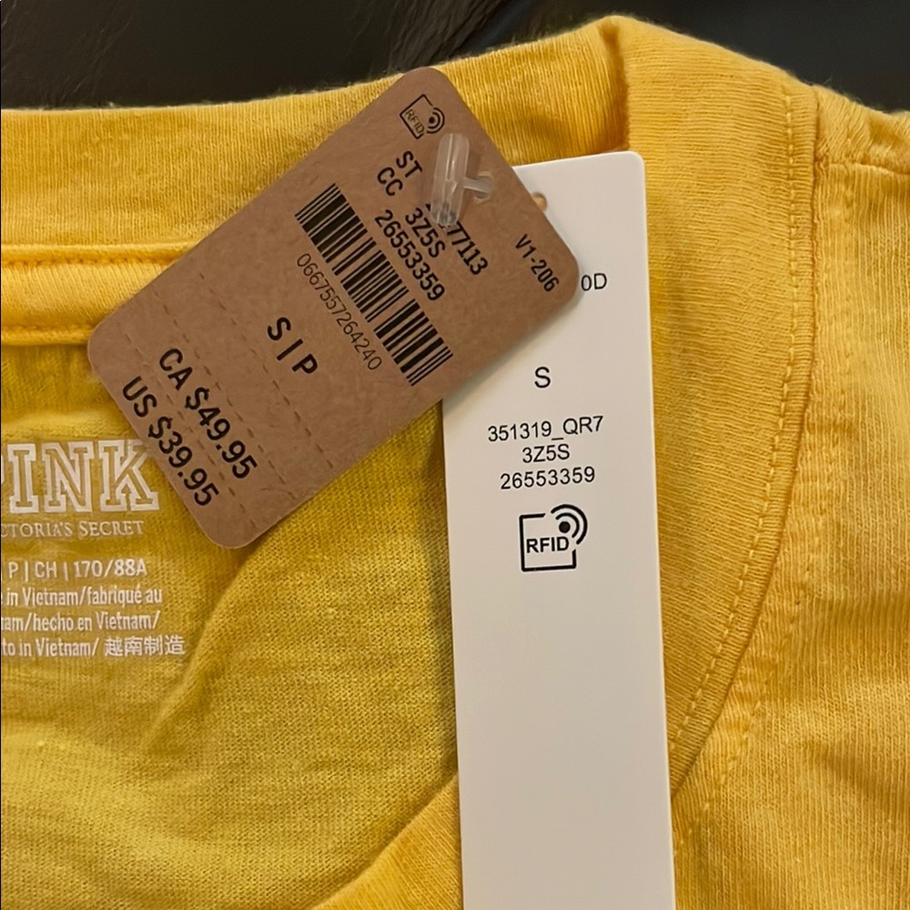 Victoria's Secret Pink Yellow Long Sleeve Shirt - Picture 3 of 7